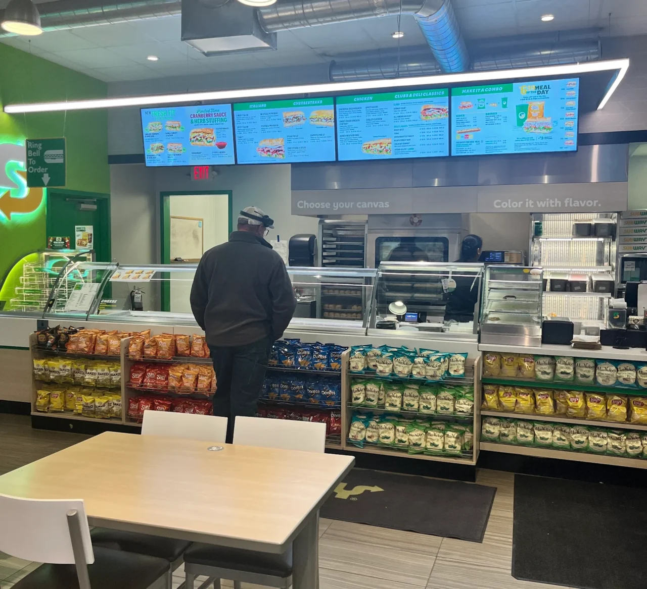 Subway Restaurant - trucker ordering subway